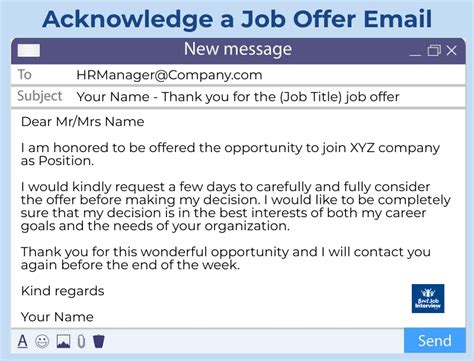 Job Offer Advice How To Acknowledge And Respond To A Job Offer