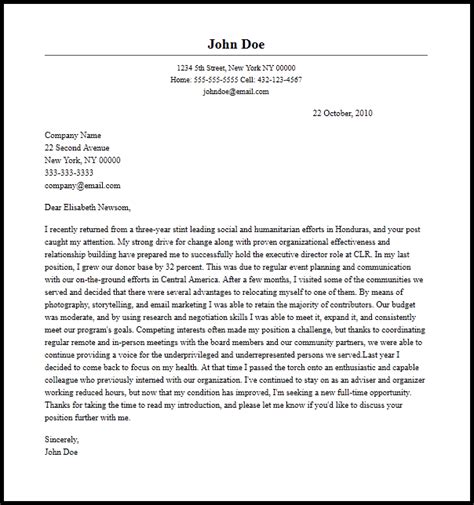 Cover Letter For Executive Director
