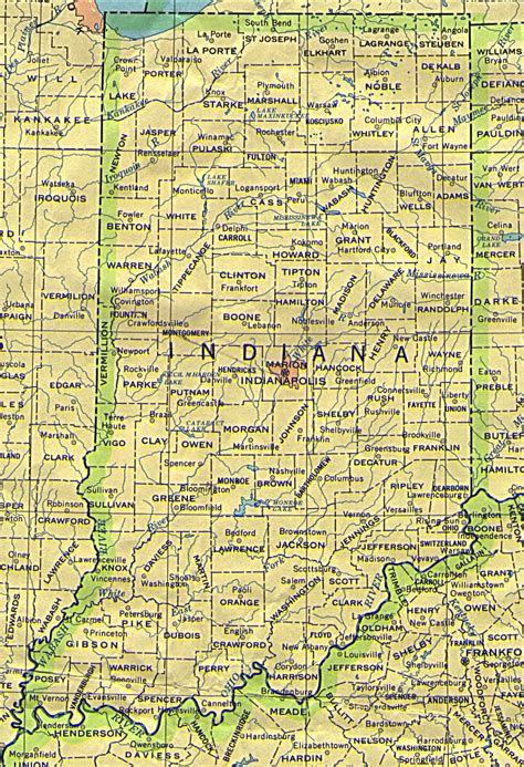 Political Map Of Indiana United States Full Size Ex