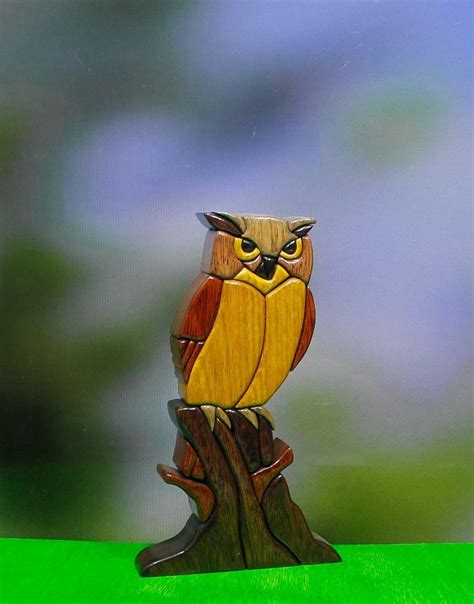 Horned Owl Intarsia Wood Patterns Intarsia Wood Wood Animal