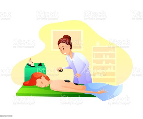 Stone Massage Flat Vector Illustration Stock Illustration Download