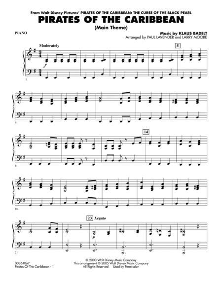 Hans zimmer davy jones plays his organ from pirates of the caribbean dead mans chest sheet music notes chords download printable easy piano. Pirates Of The Caribbean (Main Theme) - Piano By Klaus Badelt - Digital Sheet Music For ...
