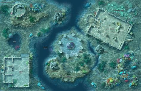 Fantasy Map Fantasy World Rpg Pathfinder Underwater Ruins Planer