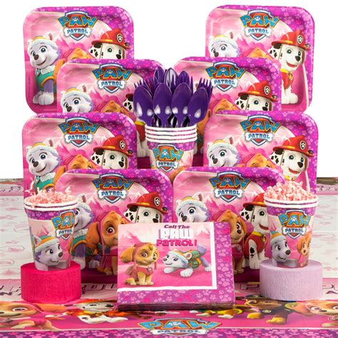 Paw Patrol Girls Party Supplies Pink Skye Serves 8 Kit Walmart