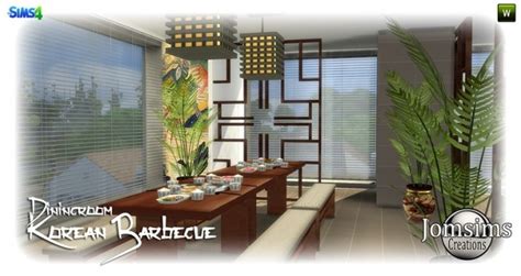 Korean Barbecue Dining Room At Jomsims Creations Sims 4 Updates