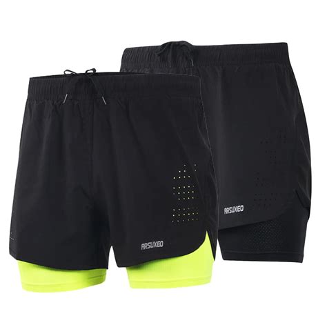 Arsuxeo Running Shorts Men 2 In1 Gym Sports Shorts Quick Drying
