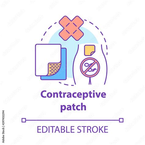 contraceptive patch concept icon safe sex pregnancy prevention healthy intercourse intimate
