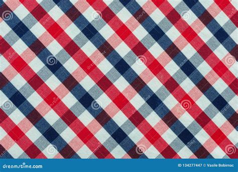 Blue Red And White Plaid Fabric Stock Image Image Of Napkin Clean