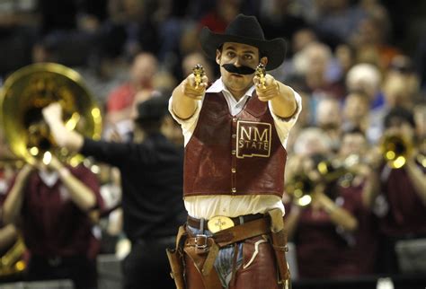 New Mexico State mascot performs during a timeout during the Aggies
