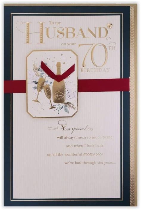 Husband 70th Birthday Card Clintons Husband Birthday Card 70th