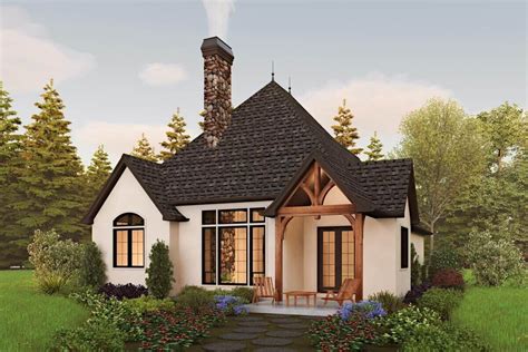 Single Story 2 Bedroom Storybook Cottage Home With Single Garage Floor