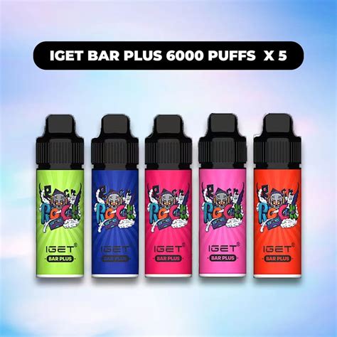 Buy Iget Bar Plus 6000 Puffs X 5 Selected Flavours Online Puffsme
