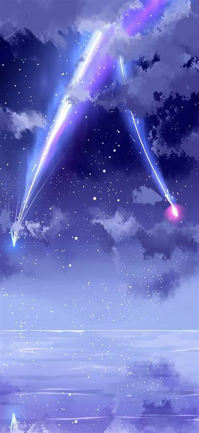 Anime Sky Iphone Meteor Background Xs Resolution