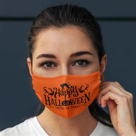 Happy Halloween Face Mask Halloween Face Masks Washable Face Etsy
