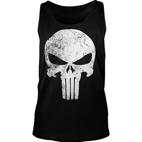 Marvel Punisher Skull Symbol Distressed Shirt Hoodie Sweater