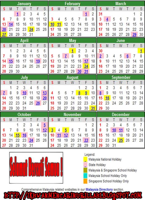 Melaka, negeri sembilan, pahang, perak, pen… 14 jan. Kalendar Cuti Umum Dan Cuti Sekolah Malaysia 2013