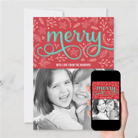 Merrily Illustrated Holiday Photo Cards Zazzle