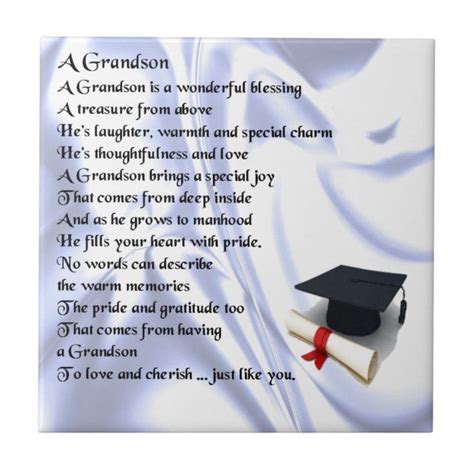 Graduation Grandson Poem Ceramic Tile Zazzle Graduation Card