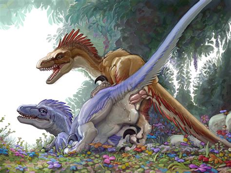 Rule 34 Color Dinosaur Male Outdoors Penis Primal Rage Raptor Sex