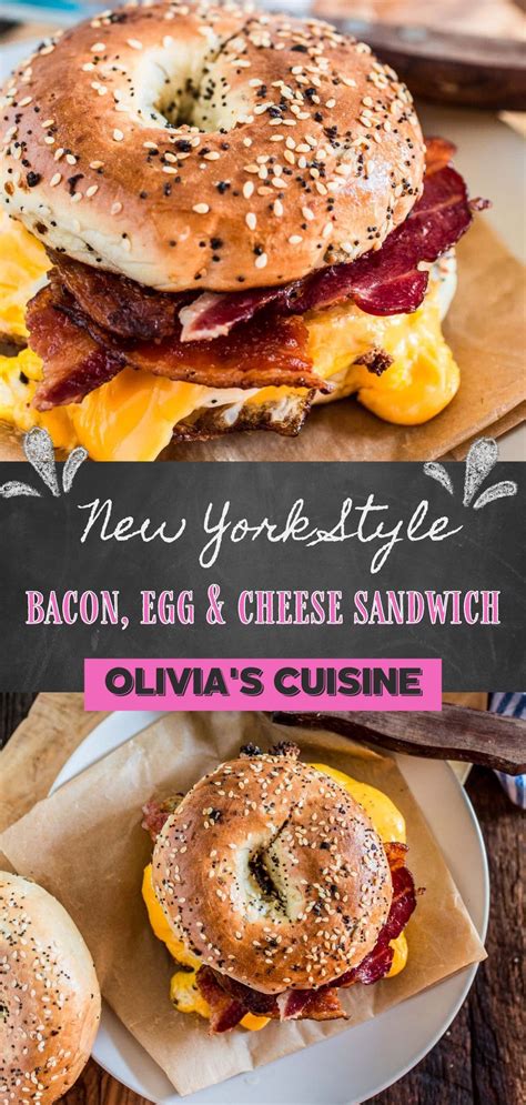 New York Style Bacon Egg And Cheese Olivias Cuisine In 2021 Easy