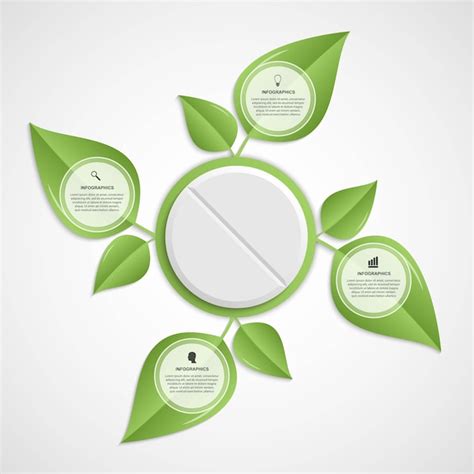 Premium Vector Infographics Template With Pill And Leaves