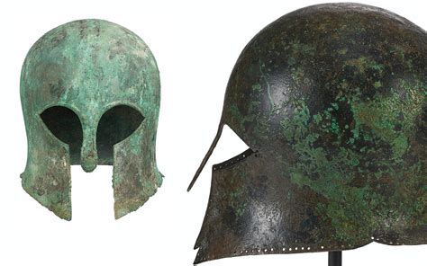 Ancient Greek Spartan Corinthian Bronze Helmet Ancient Greece War
