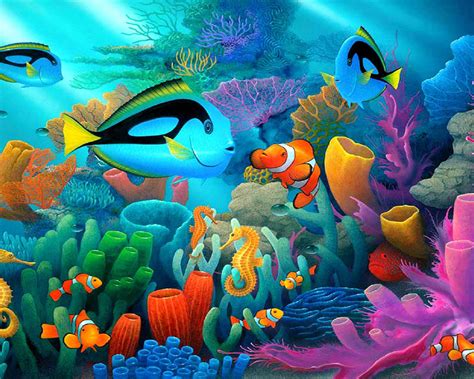 Underwater Animal World Coral Reef Coral In Various Colors