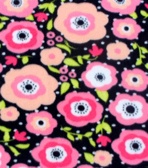 Anti-Pill Fleece Fabric-Strawberry Flowers | Jo-Ann | Fleece fabric