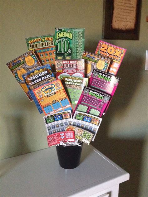 This isn't some cake with lottery ticket designed on it! Lottery 18th birthday bouquet! All lottery tickets and a ...