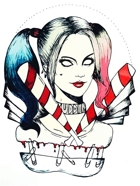 Harley Quinn Easy Drawing Free Download On Clipartmag