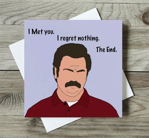 Ron Swanson Birthday Card Parks And Recreation Greeting Etsy