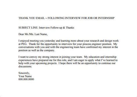 14 Thank You Email After Interview Doc Excel Pdf