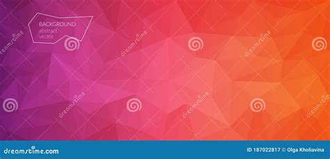Vector Abstract Polygonal Colored Background Purple Red Orange