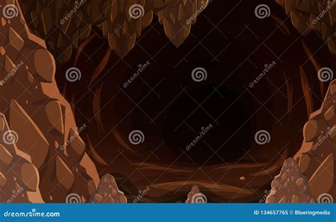 A Dark Stone Cave Stock Vector Illustration Of Cave 134657765