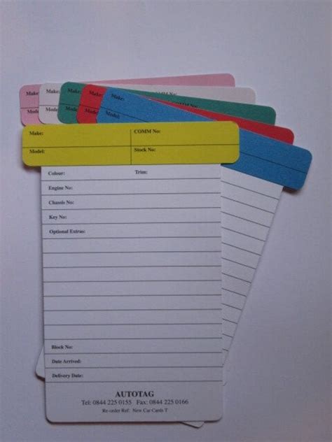 New Car T Cards For Autotag Visual Planning Systems