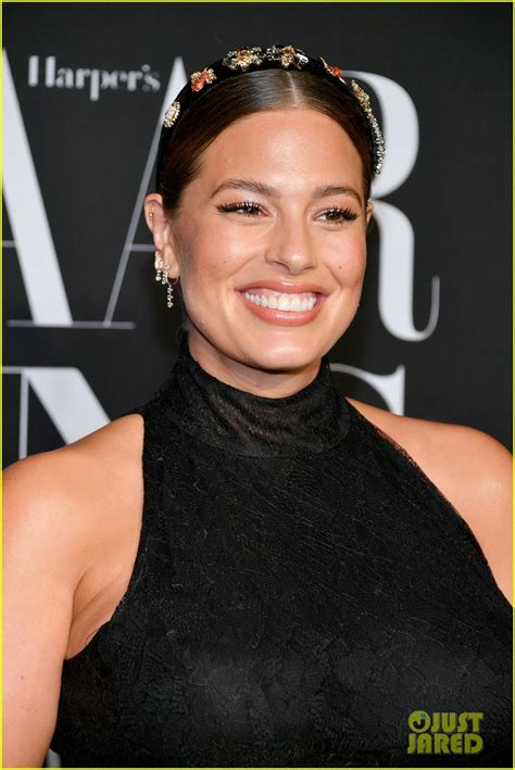 Ashley Graham Shows Off Her Baby Bump In Sheer Dress At Harper S Bazaar Icons Party Photo