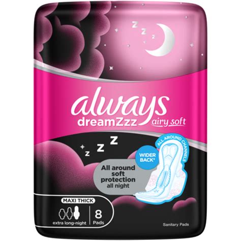 Always Night Maxi Thick Sanitary Pads Cotton Soft 8 Pack Sanitary