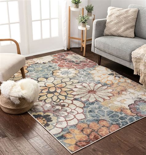 Many of our modern rugs are also available in custom sizes in addition to the regular standard sizes. Well Woven Leeza Modern Multi Blue Floral Geometric ...