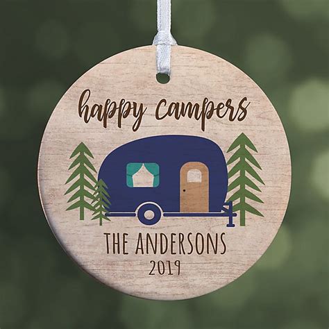 Happy Camper Personalized Ornament 285 Glossy 1 Sided Bed Bath