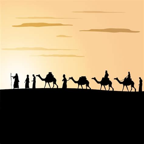 Premium Vector Silhouette Of Moses And The Israelites Spent Over 40