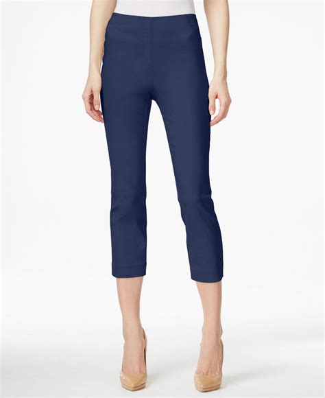 Lyst Style And Co Pull On Capri Pants In Blue Save 73