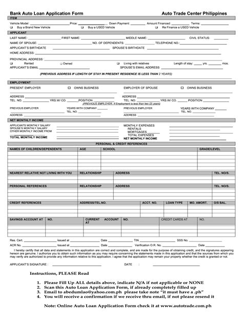 Car Loan Application Form Template Fill Out And Sign Online Dochub