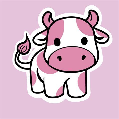 Cute Cow Sticker Etsy