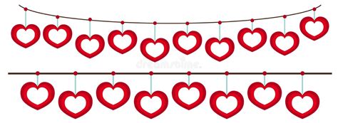 Heart Frames Hanging On String Stock Vector Illustration Of Graphic