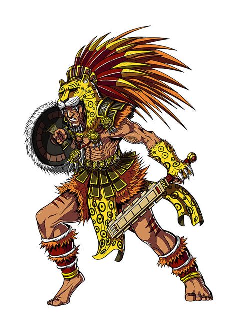 Aztec Warrior Jaguar Digital Art By Nikolay Todorov Pixels