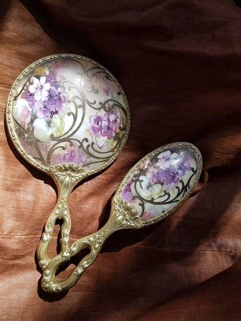 Vintage Vanity Hand Mirror Accessories Bath And Beauty Hand Etsy