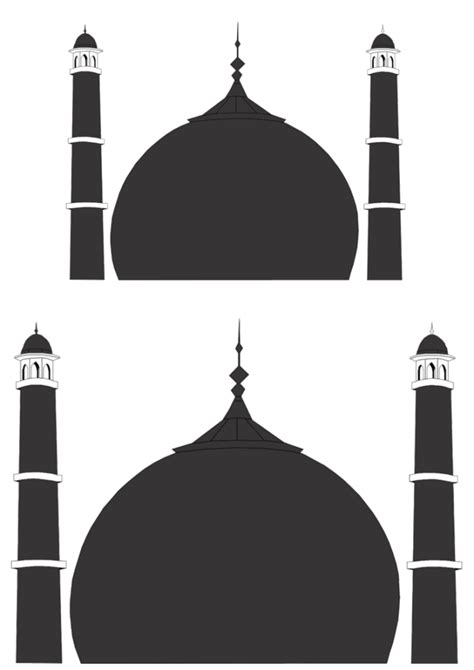 Cutting And Sticking Mosque Pictures With Free Printable Templates In