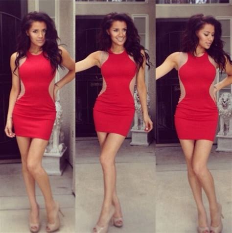 Dress Red Dress Nude Wheretoget