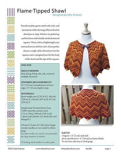 Ravelry Flame Tipped Shawl Pattern By Edie Eckman