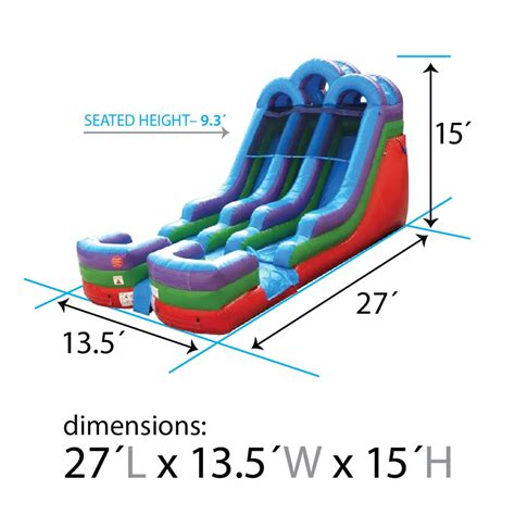 Tentandtable Commercial Inflatable Water Slide Rainbow Double Lane